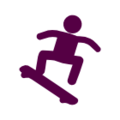 icona d'una persona saltant en monopatí'