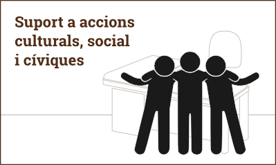 diapositiva amb el text suport a accions culturals, socials i cíviques
