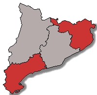 Mapa acolorit segons els resultats de la candidatura