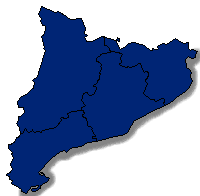 Mapa de Catalunya acolorit segons la candidatura guanyadora a cada circumscripci