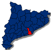Mapa acolorit segons la candidatura guanyadora en cada comarca