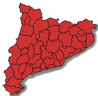 Mapa coloreado por comarcas segn la participacin en primer avance comparado con 2010